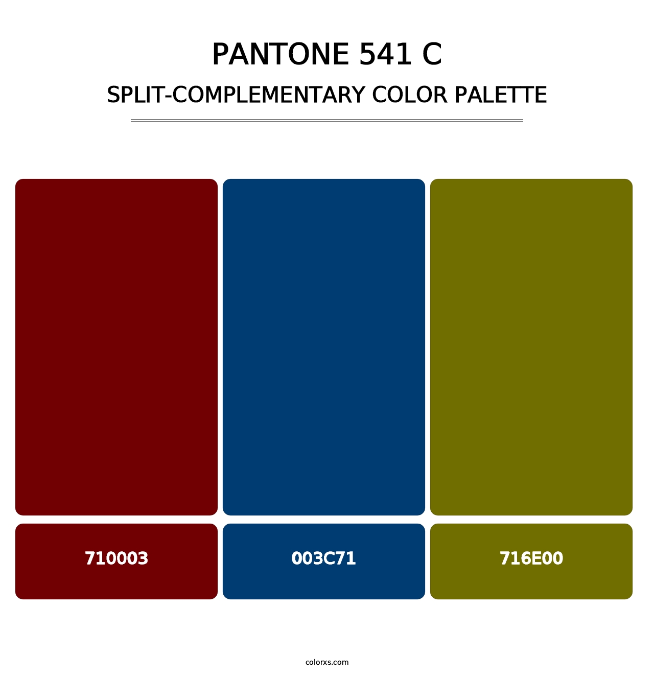 PANTONE 541 C - Split-Complementary Color Palette