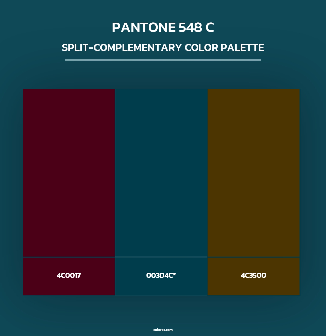 PANTONE 548 C - Split-Complementary Color Palette