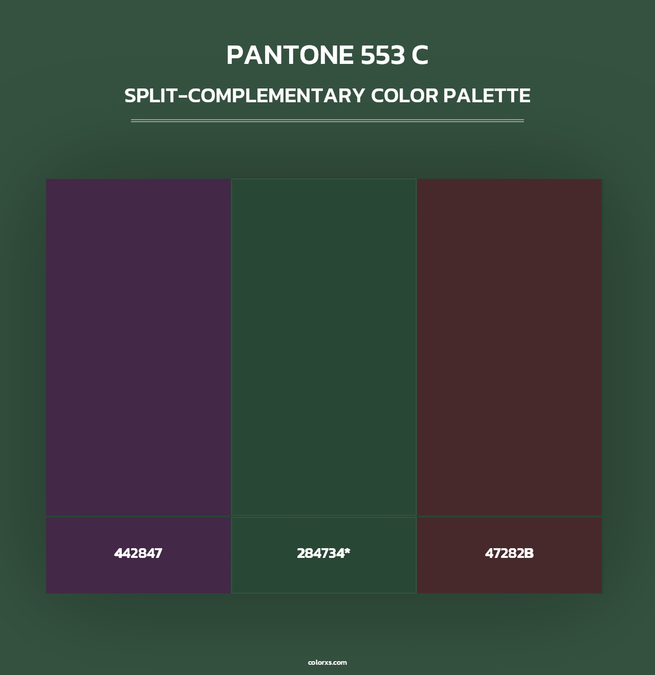 PANTONE 553 C - Split-Complementary Color Palette