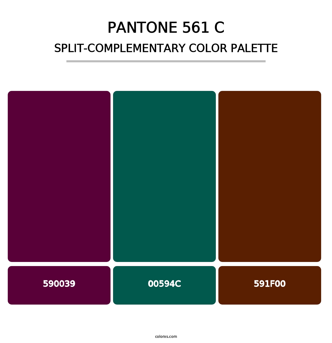 PANTONE 561 C - Split-Complementary Color Palette