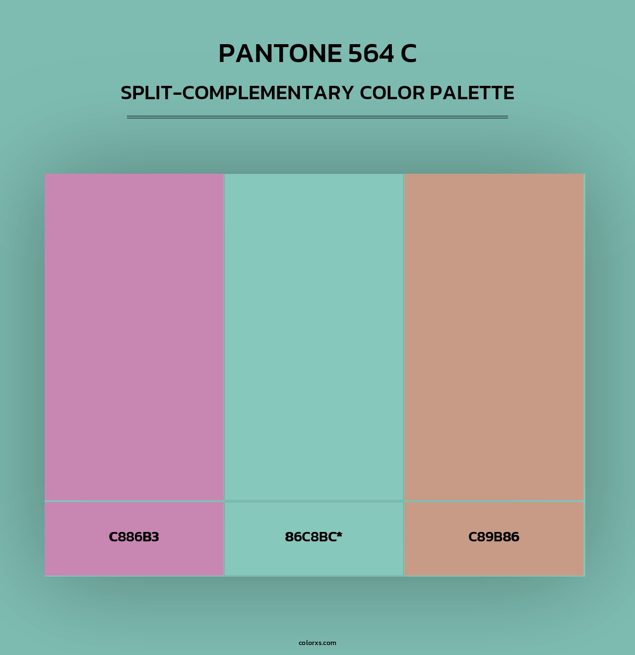 PANTONE 564 C - Split-Complementary Color Palette
