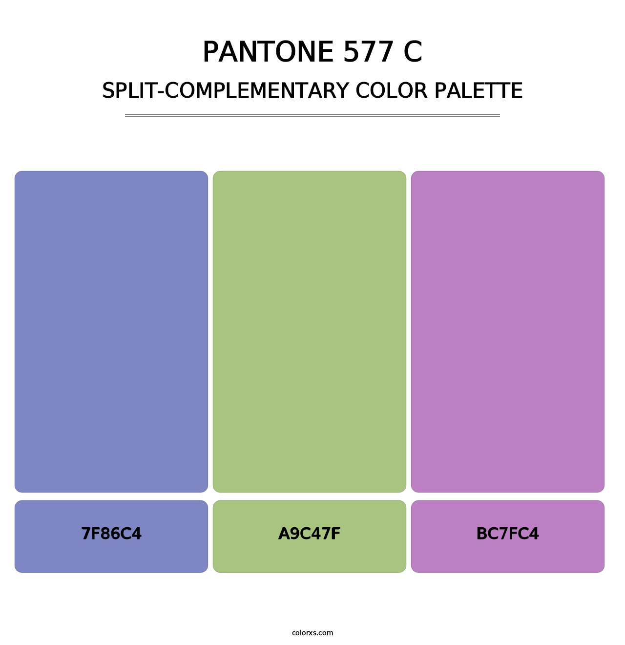 PANTONE 577 C - Split-Complementary Color Palette