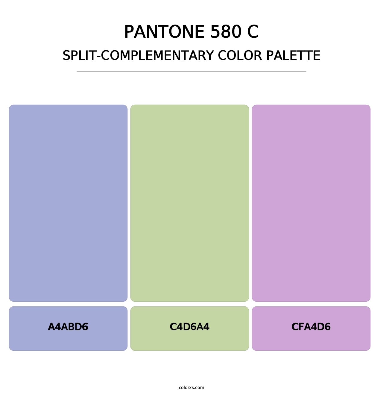 PANTONE 580 C - Split-Complementary Color Palette