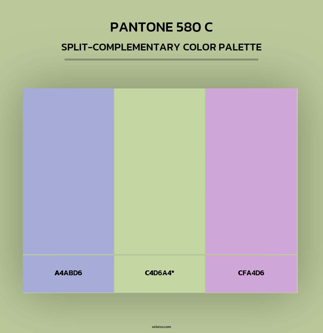 PANTONE 580 C - Split-Complementary Color Palette