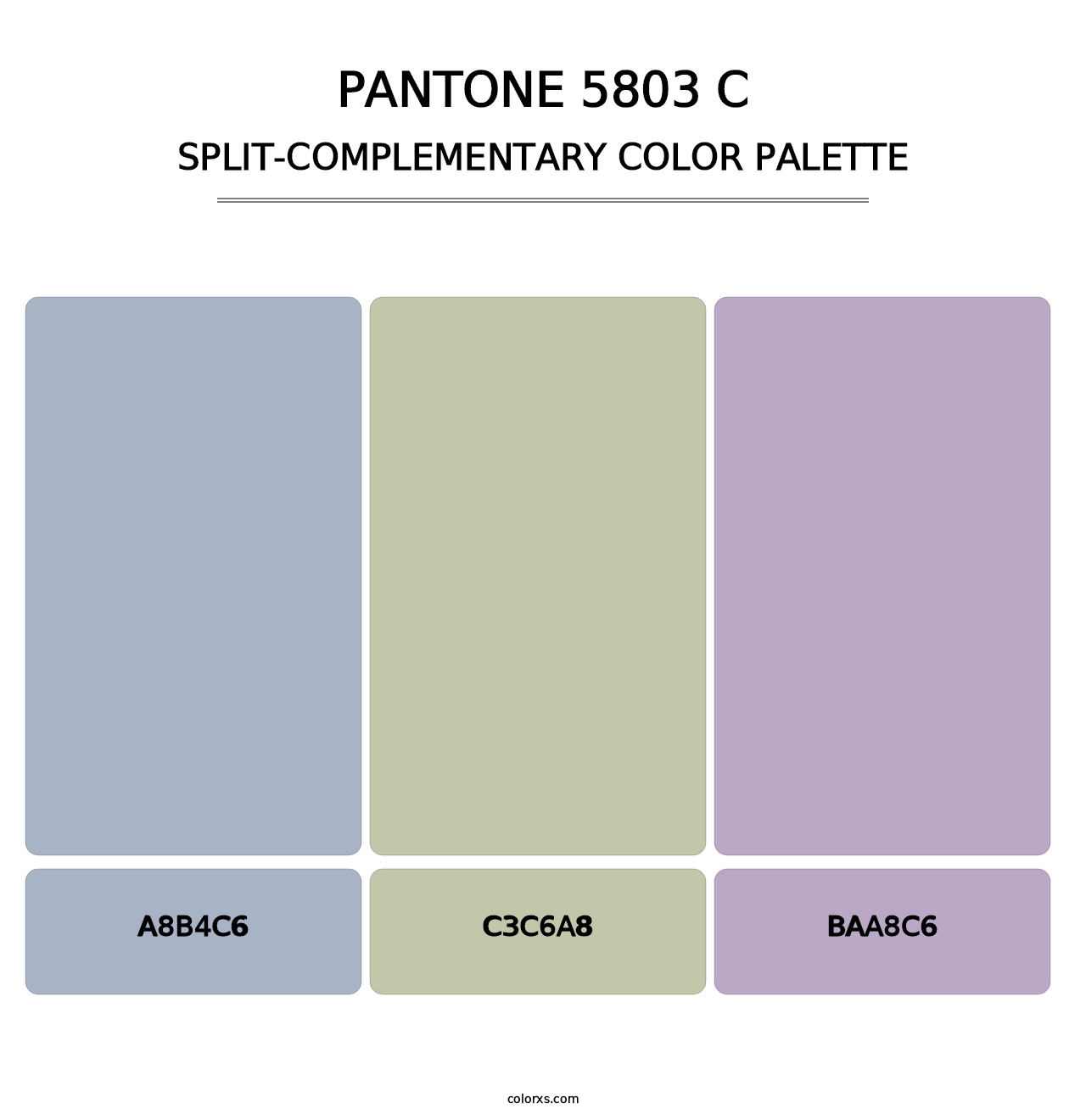PANTONE 5803 C - Split-Complementary Color Palette