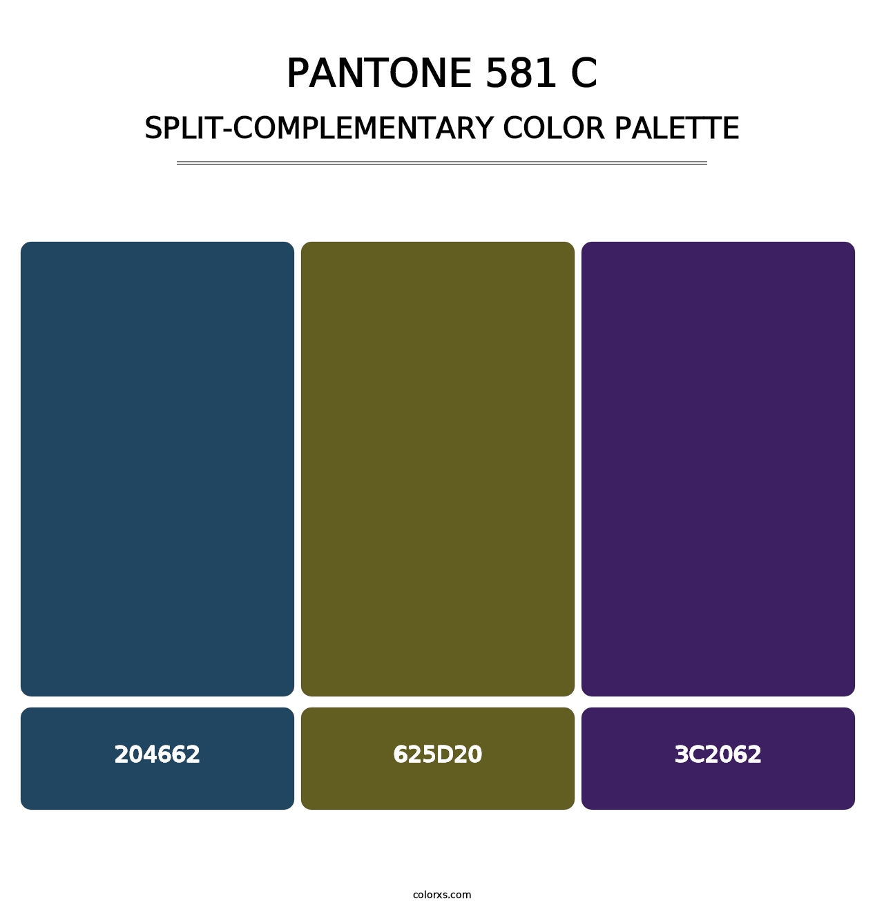 PANTONE 581 C - Split-Complementary Color Palette