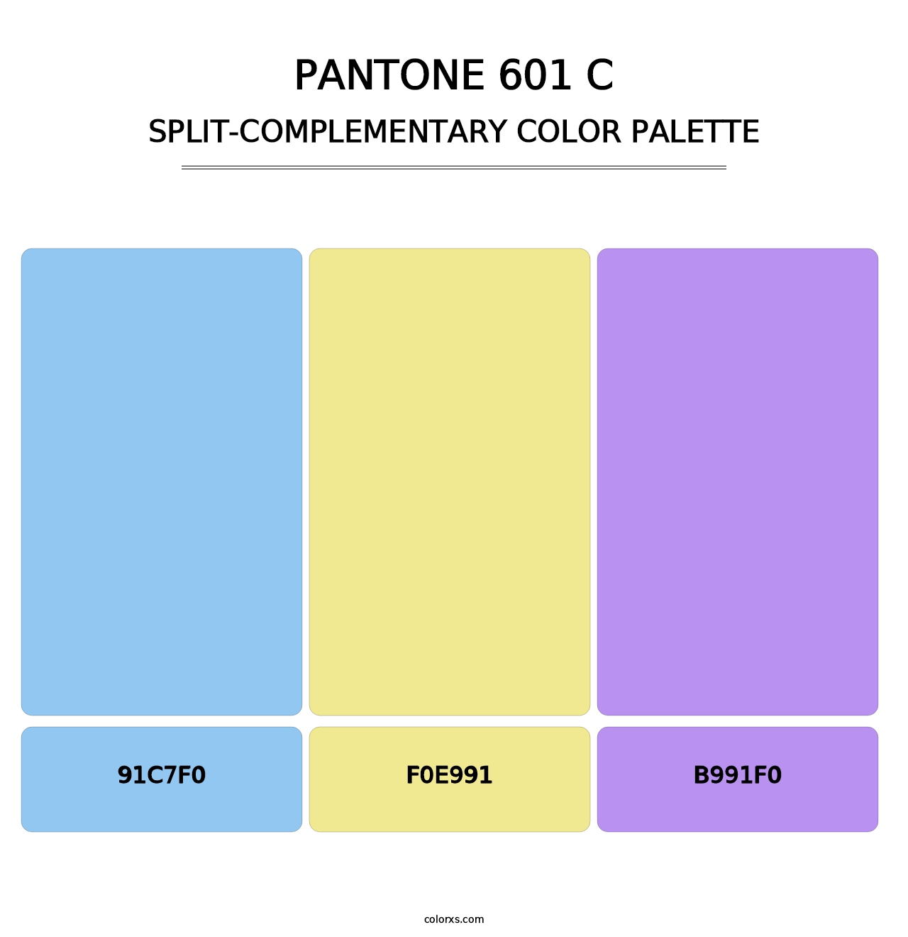 PANTONE 601 C - Split-Complementary Color Palette