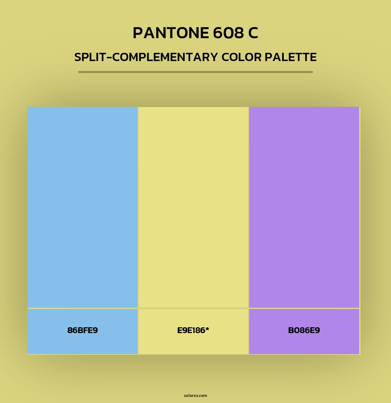 PANTONE 608 C - Split-Complementary Color Palette
