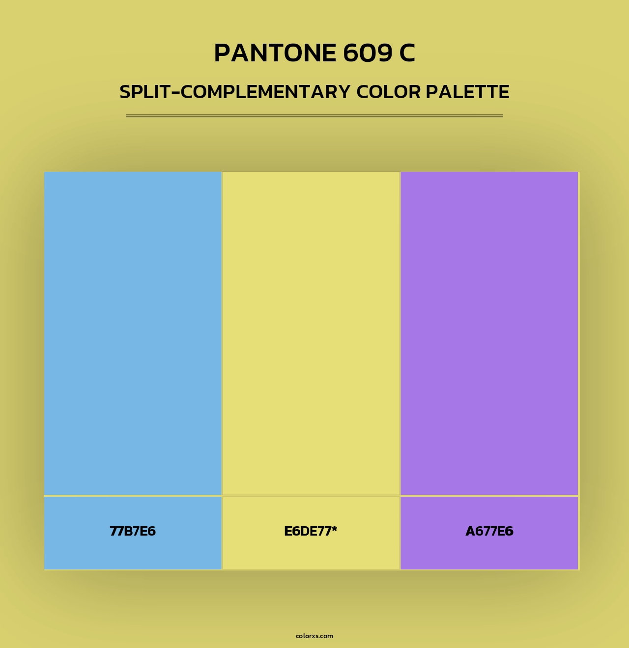 PANTONE 609 C - Split-Complementary Color Palette