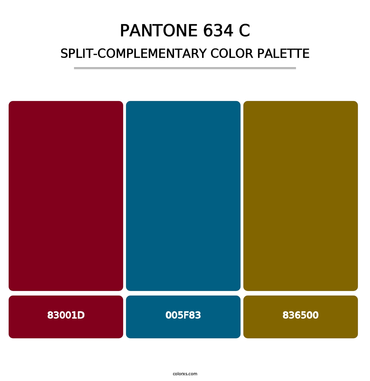 PANTONE 634 C - Split-Complementary Color Palette