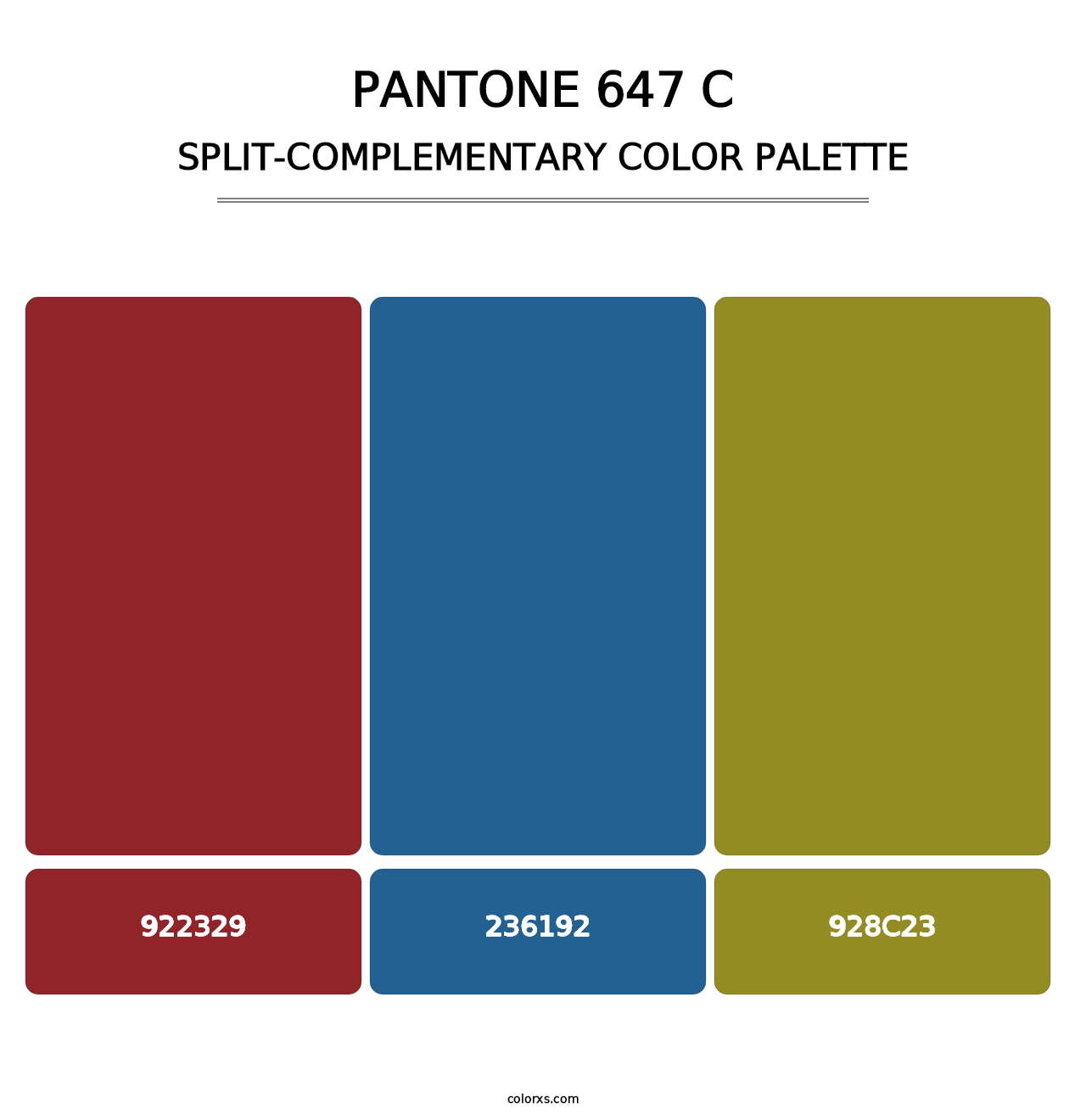 PANTONE 647 C - Split-Complementary Color Palette