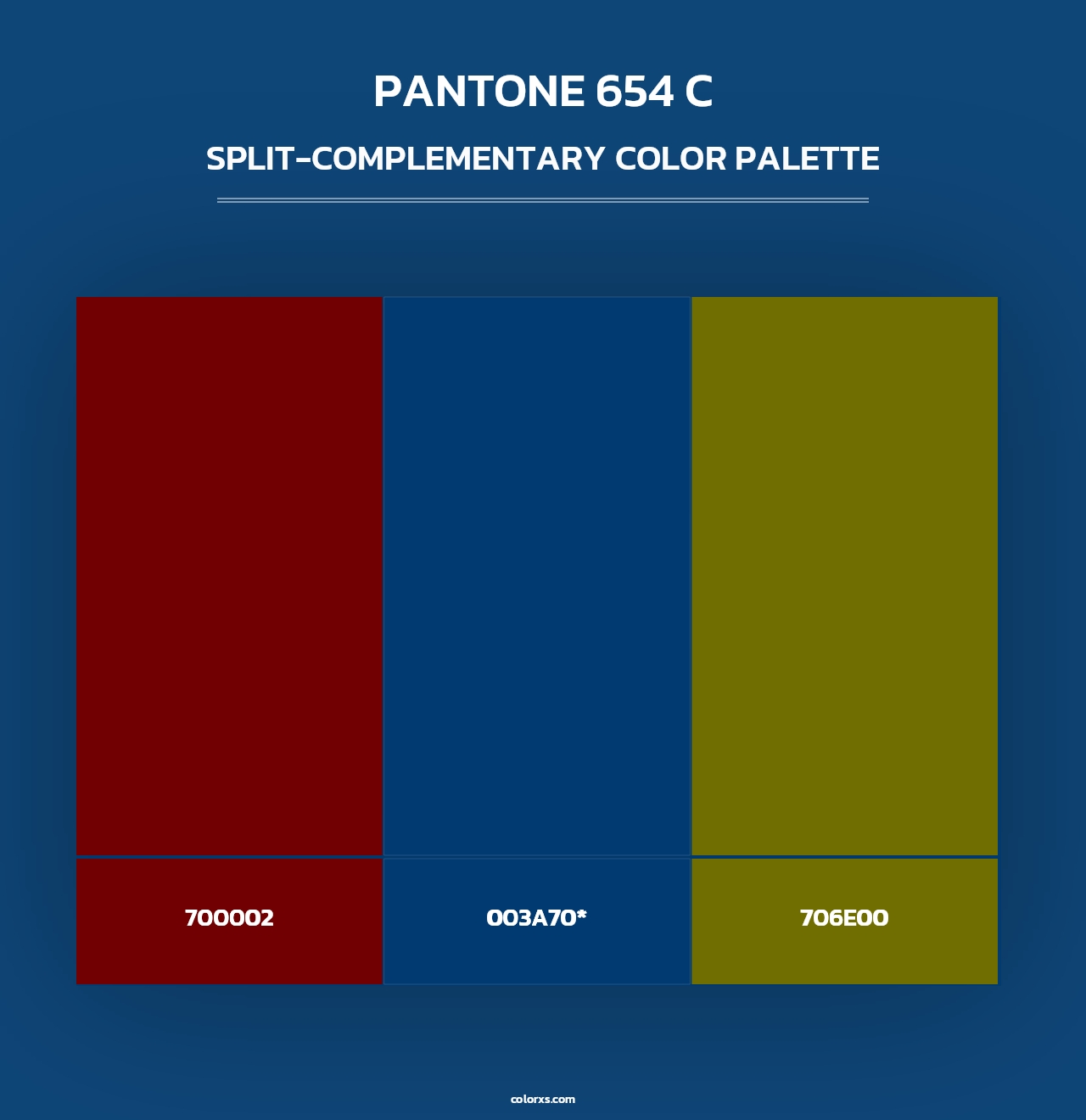 PANTONE 654 C - Split-Complementary Color Palette
