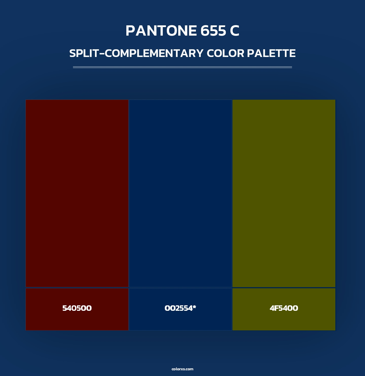 PANTONE 655 C - Split-Complementary Color Palette