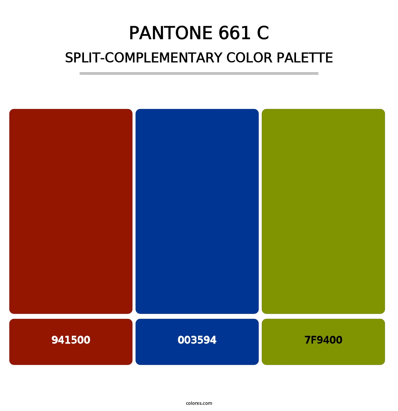 PANTONE 661 C - Split-Complementary Color Palette