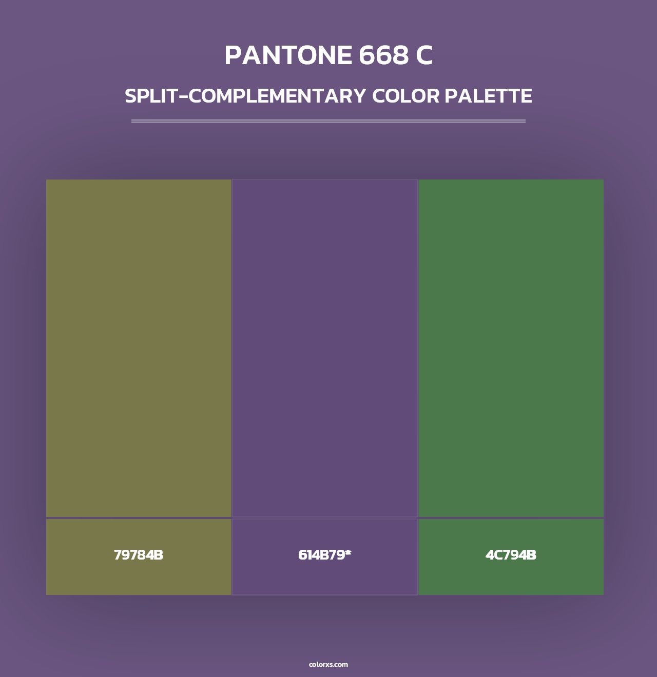 PANTONE 668 C - Split-Complementary Color Palette
