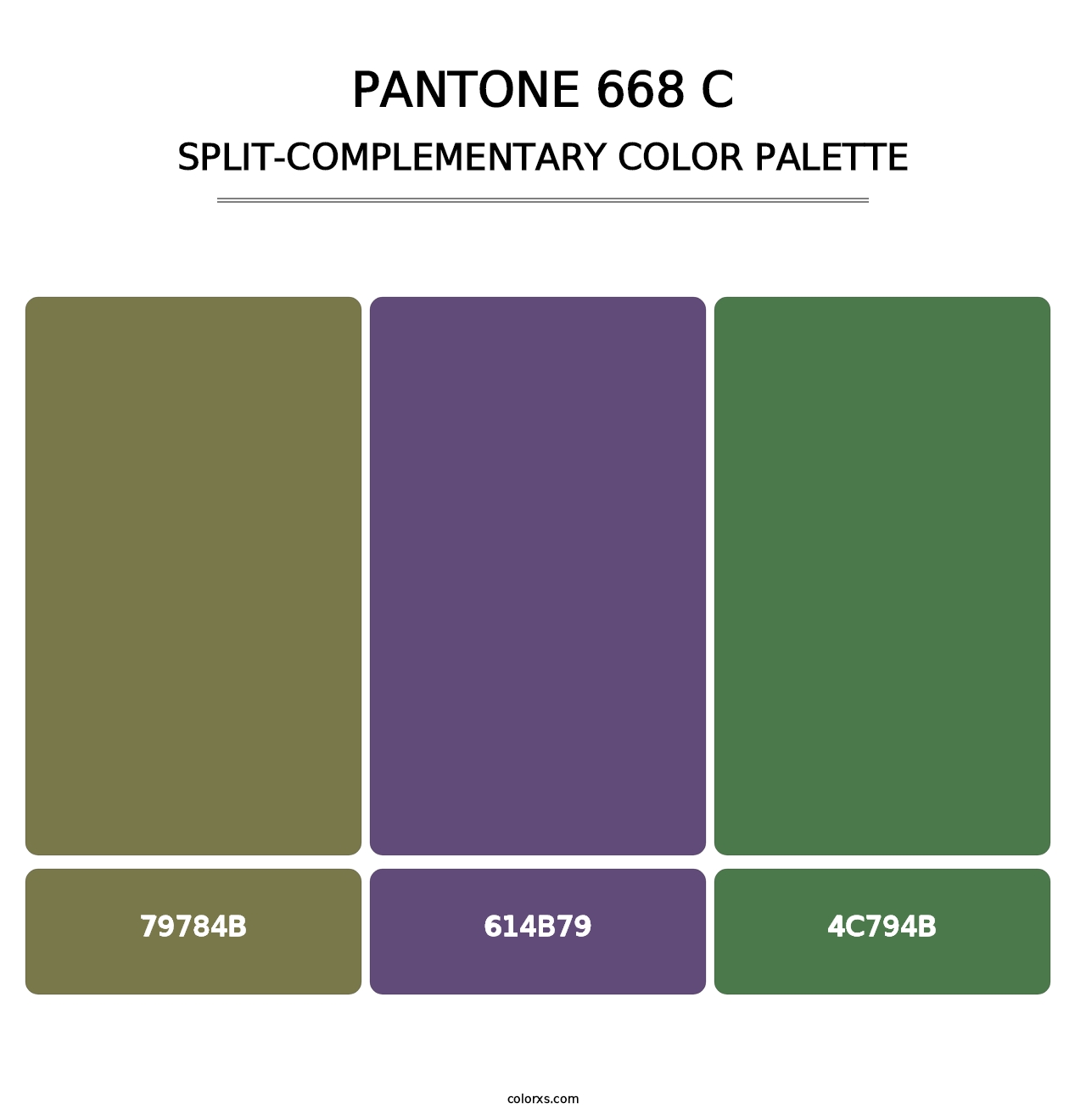 PANTONE 668 C - Split-Complementary Color Palette