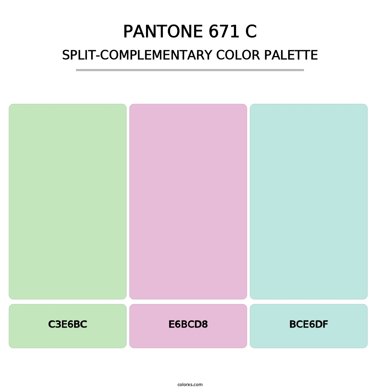 PANTONE 671 C - Split-Complementary Color Palette