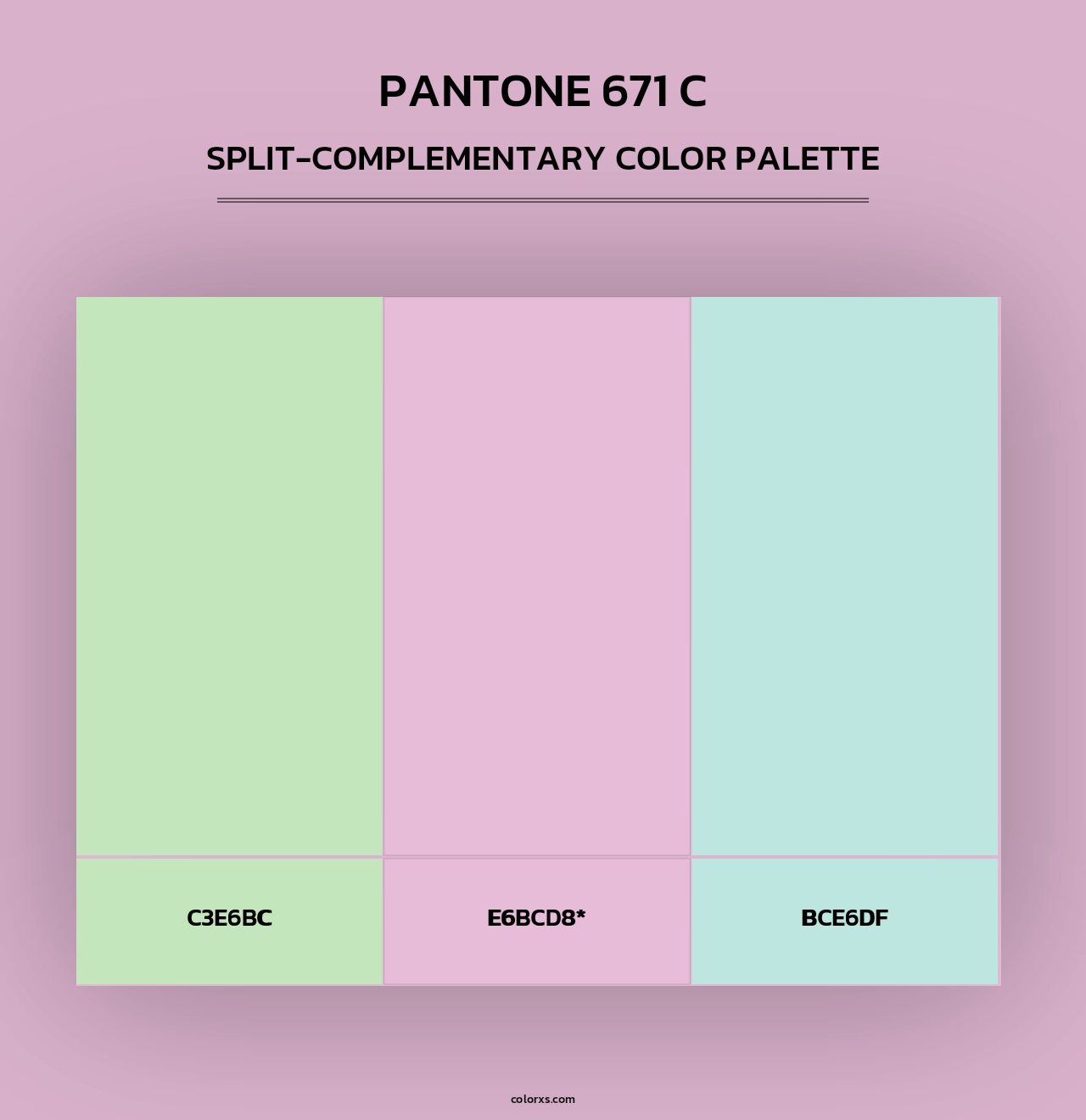 PANTONE 671 C - Split-Complementary Color Palette