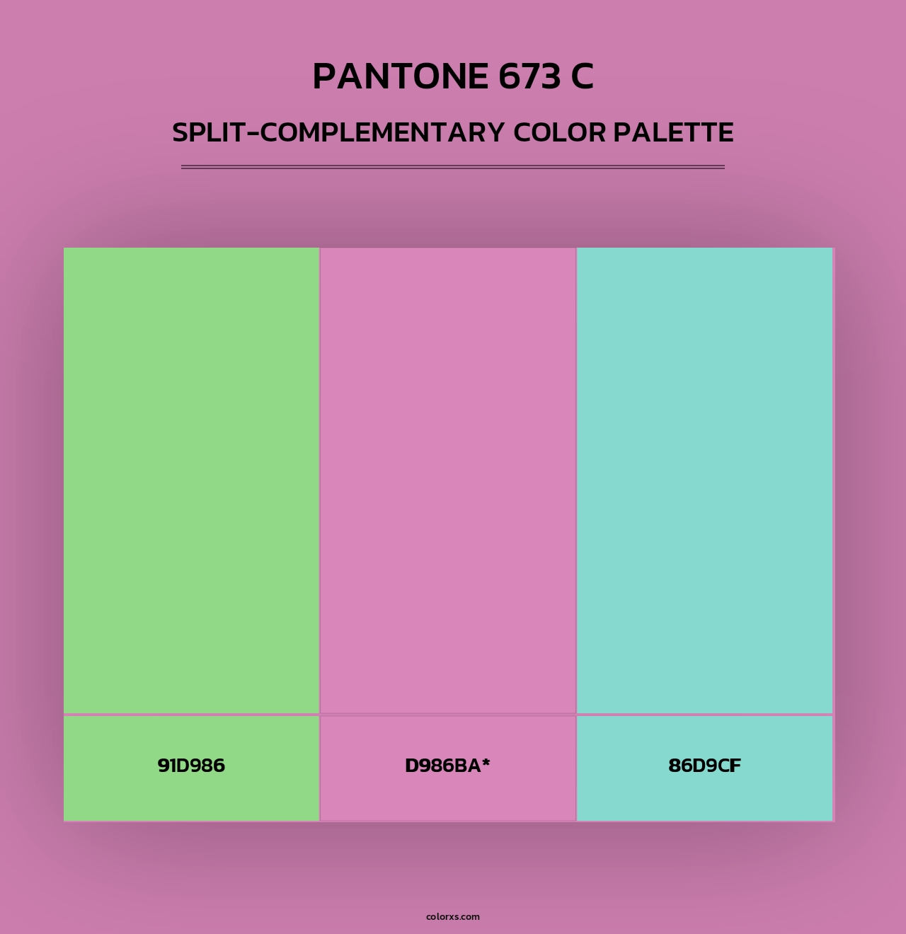 PANTONE 673 C - Split-Complementary Color Palette