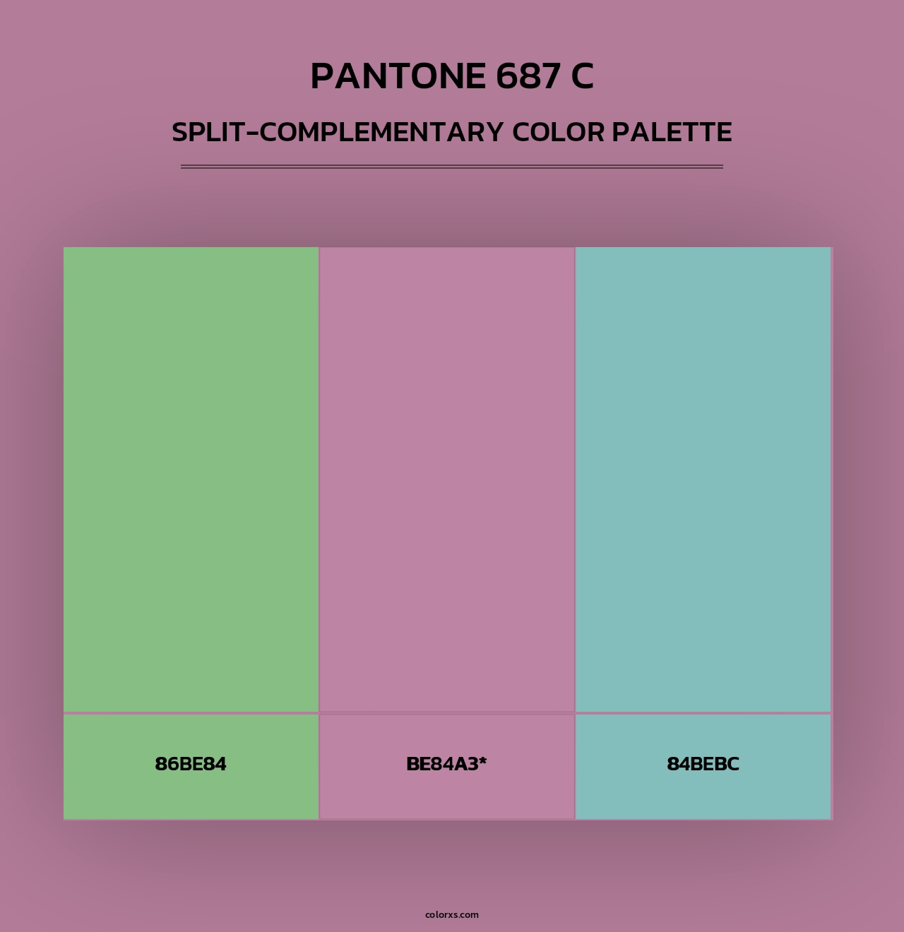 PANTONE 687 C - Split-Complementary Color Palette