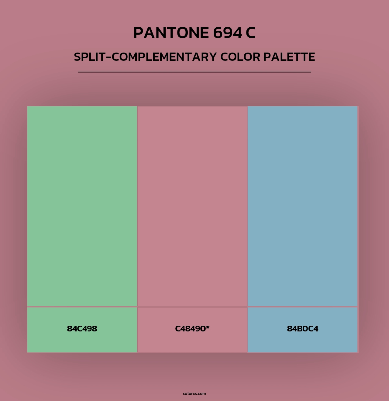 PANTONE 694 C - Split-Complementary Color Palette
