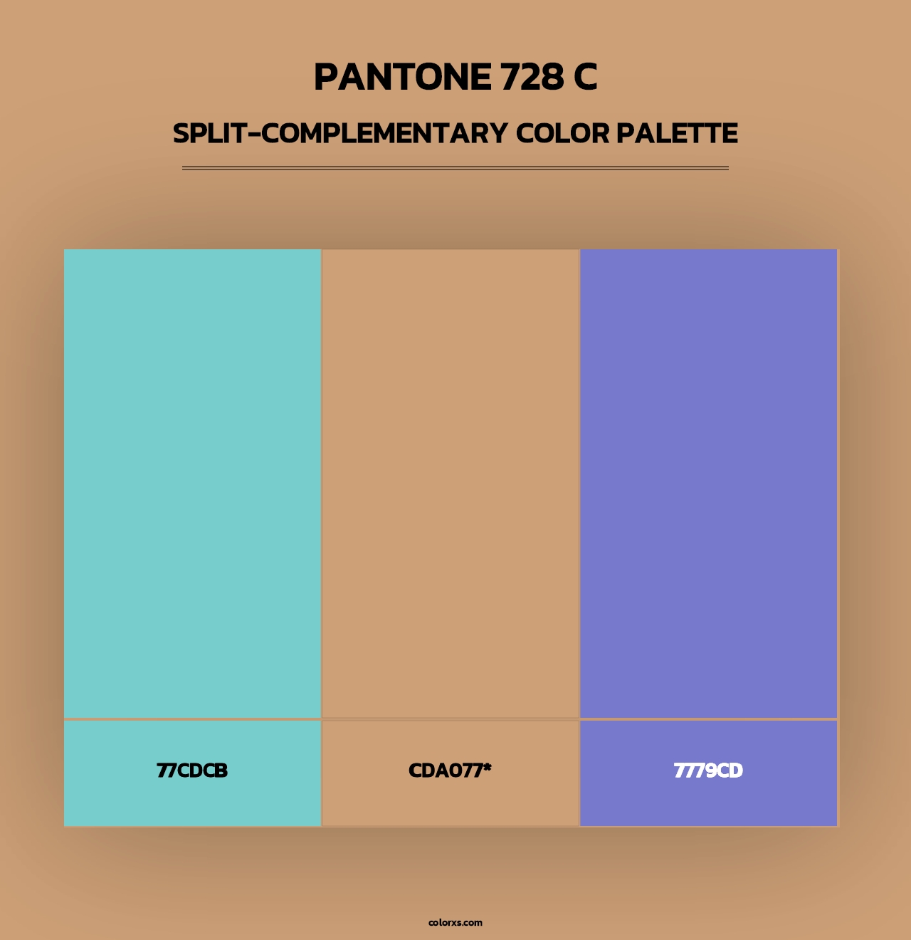 PANTONE 728 C - Split-Complementary Color Palette