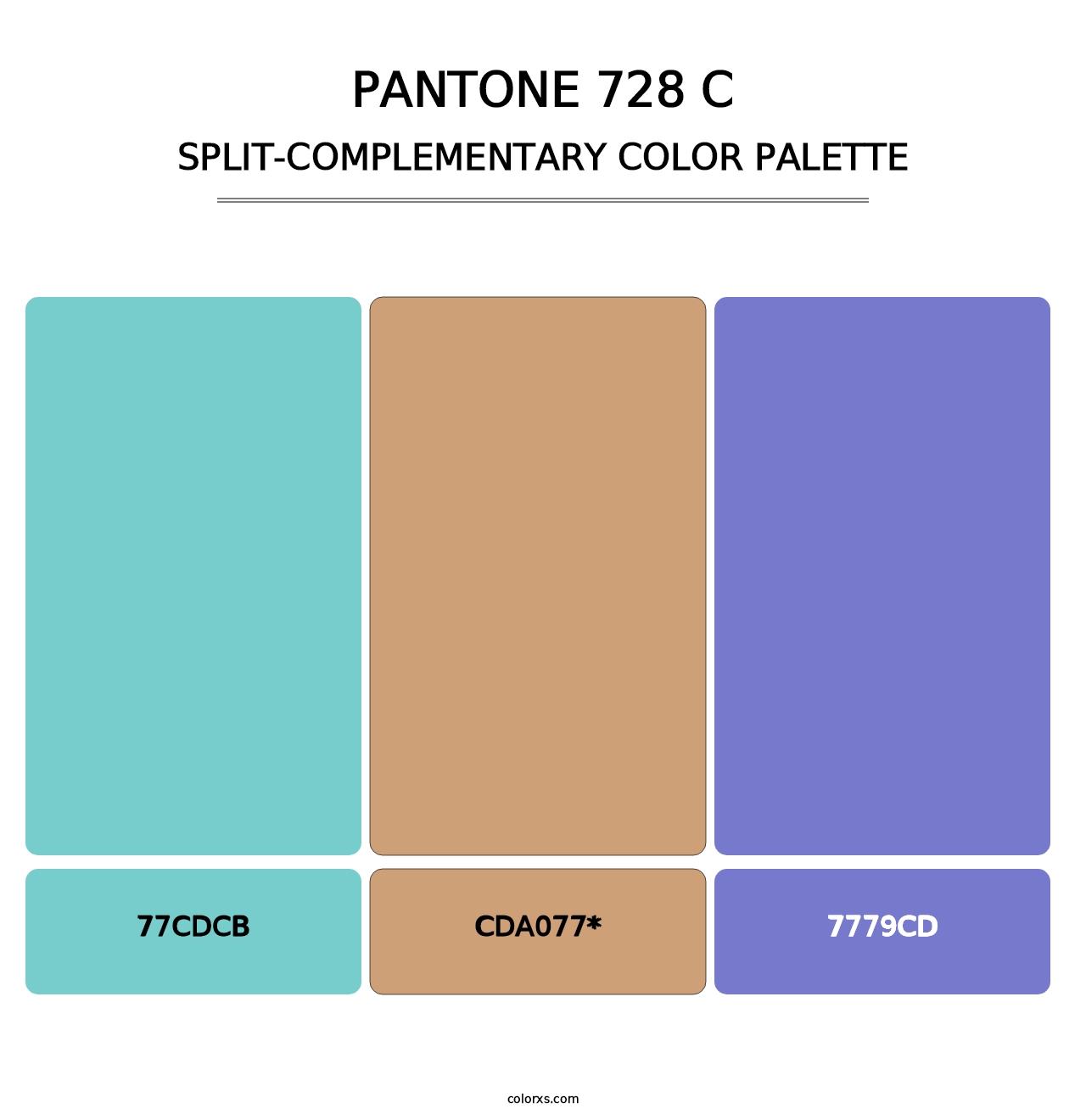 PANTONE 728 C - Split-Complementary Color Palette