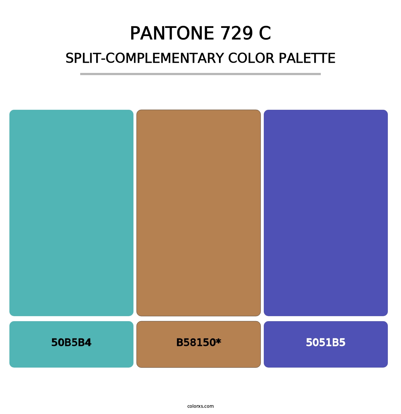 PANTONE 729 C - Split-Complementary Color Palette