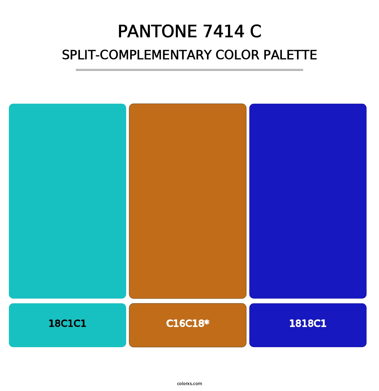 PANTONE 7414 C - Split-Complementary Color Palette