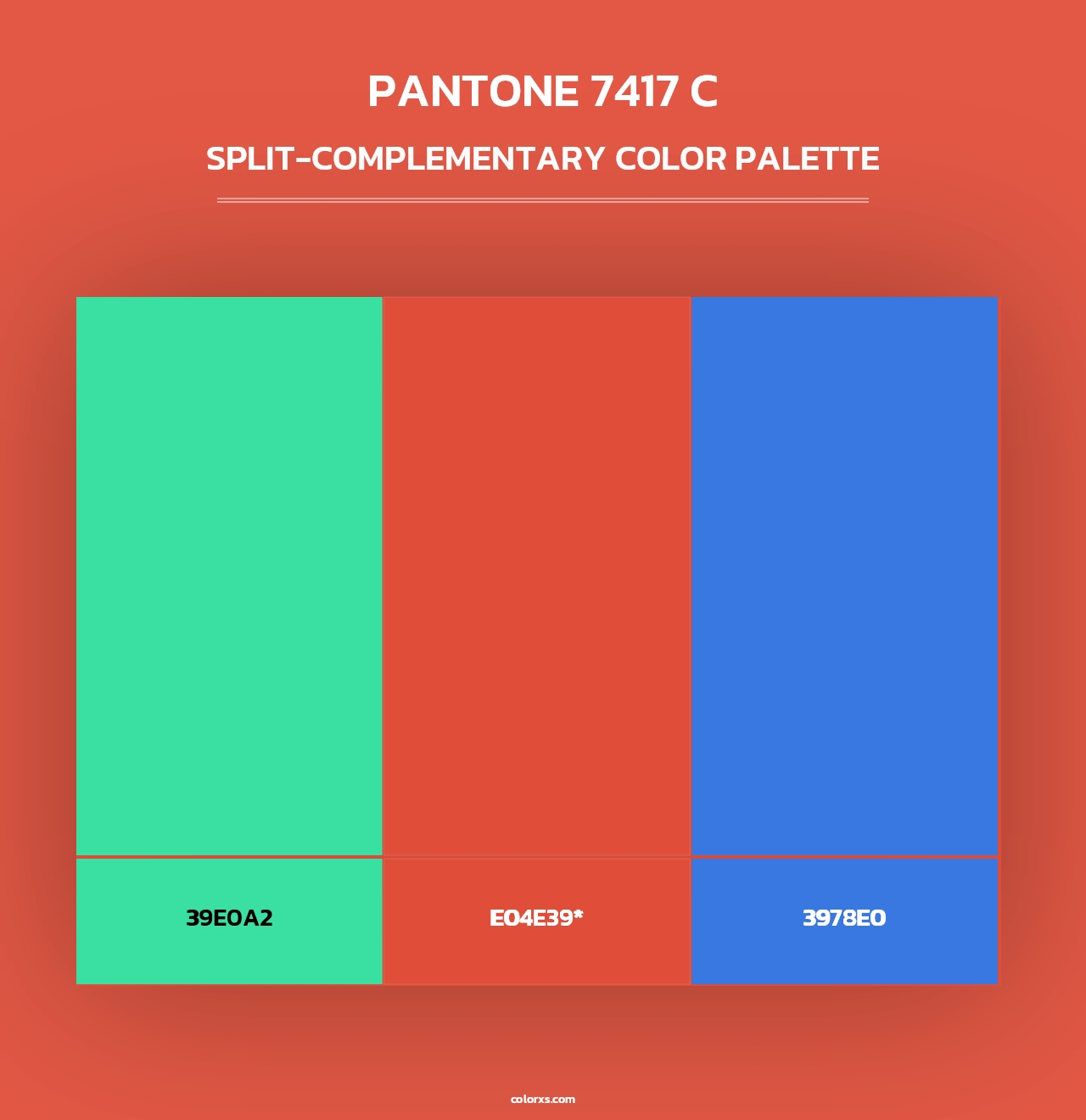 PANTONE 7417 C - Split-Complementary Color Palette