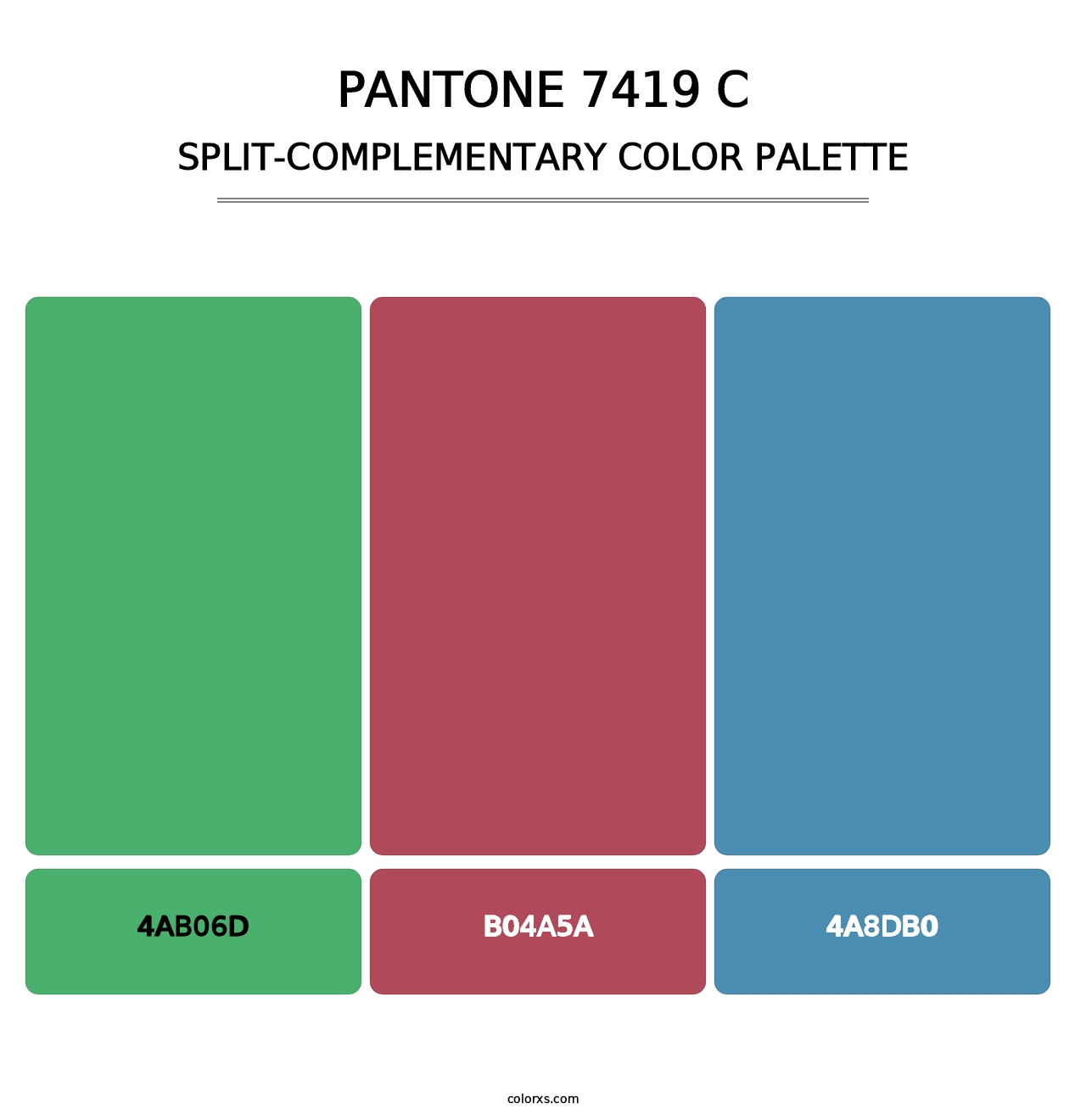PANTONE 7419 C - Split-Complementary Color Palette