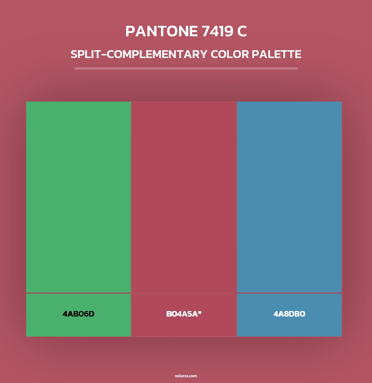 PANTONE 7419 C - Split-Complementary Color Palette