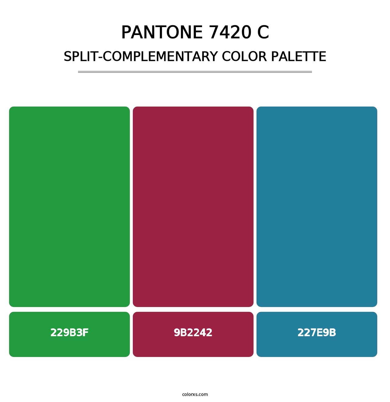 PANTONE 7420 C - Split-Complementary Color Palette