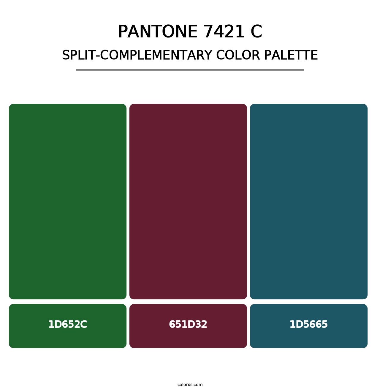 PANTONE 7421 C - Split-Complementary Color Palette
