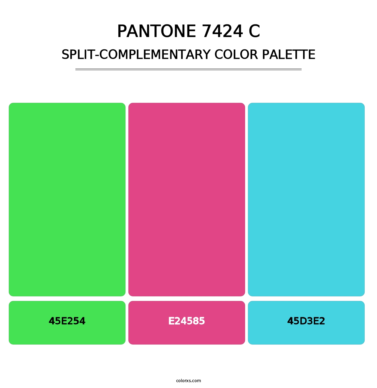 PANTONE 7424 C - Split-Complementary Color Palette