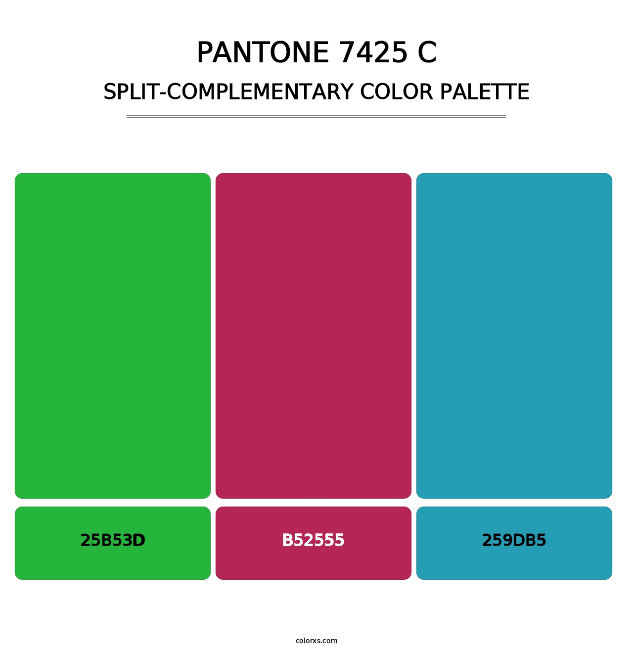 PANTONE 7425 C - Split-Complementary Color Palette