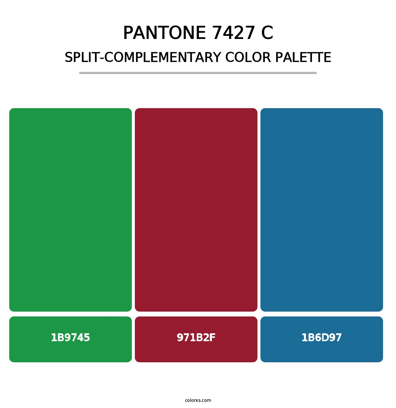 PANTONE 7427 C - Split-Complementary Color Palette