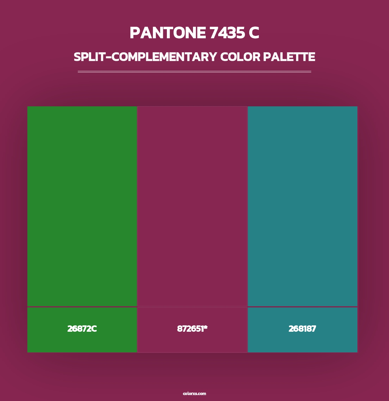 PANTONE 7435 C - Split-Complementary Color Palette