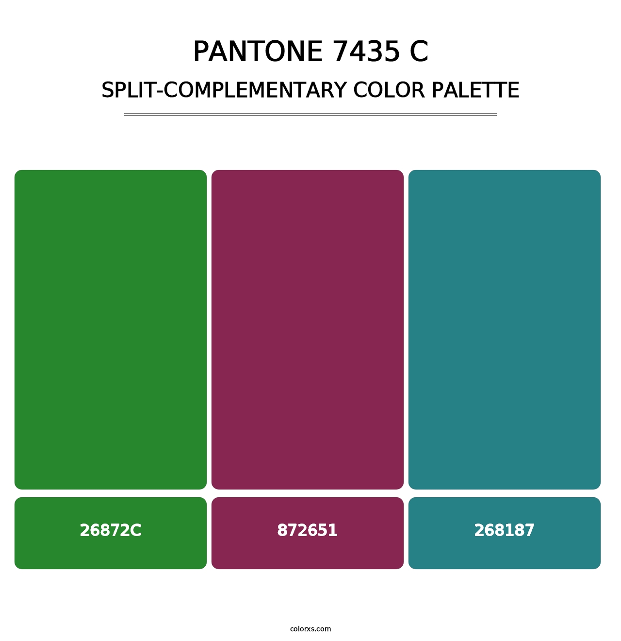 PANTONE 7435 C - Split-Complementary Color Palette