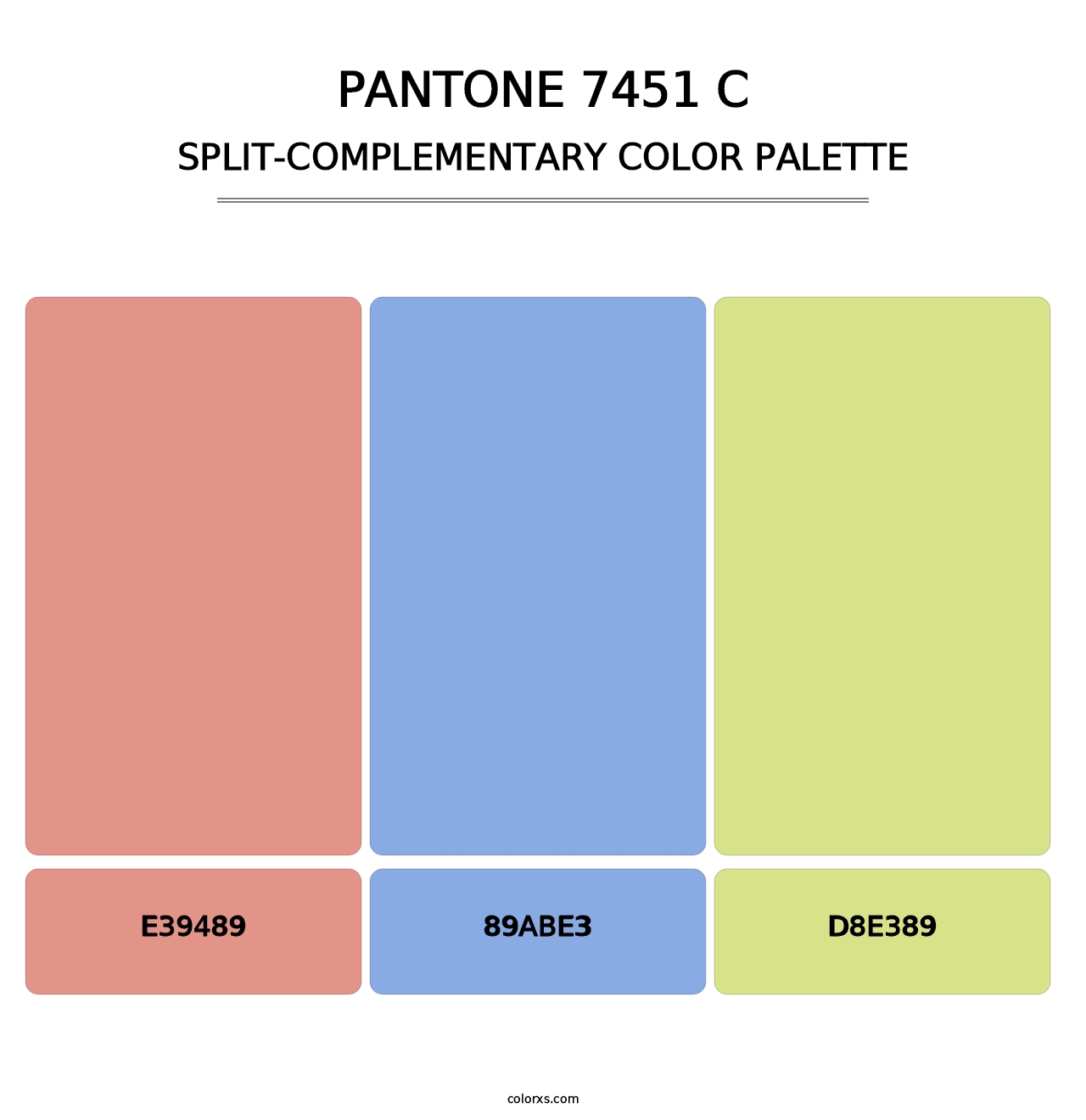 PANTONE 7451 C - Split-Complementary Color Palette