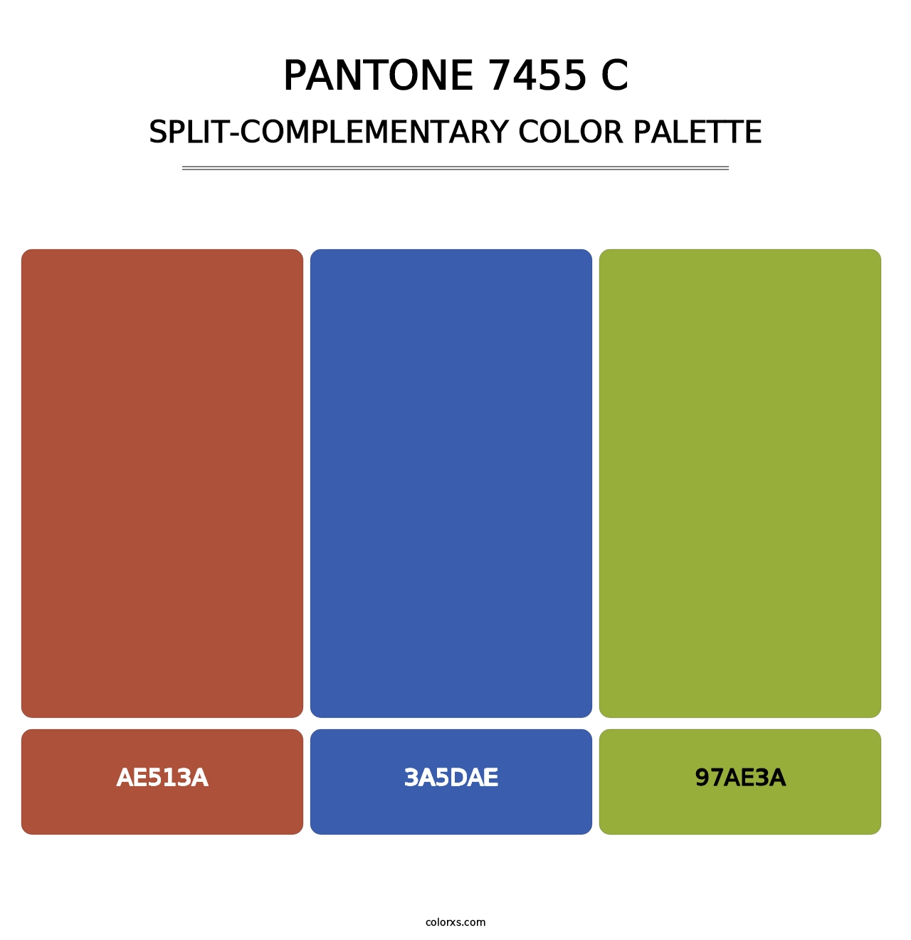 PANTONE 7455 C - Split-Complementary Color Palette