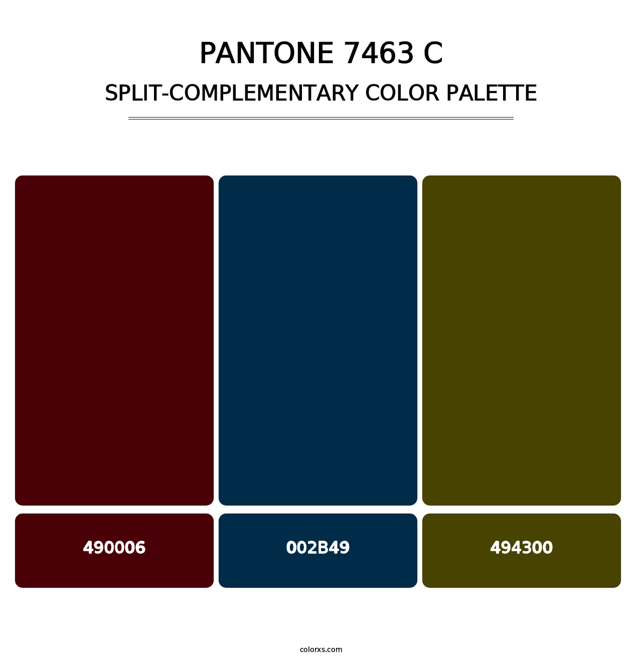 PANTONE 7463 C - Split-Complementary Color Palette
