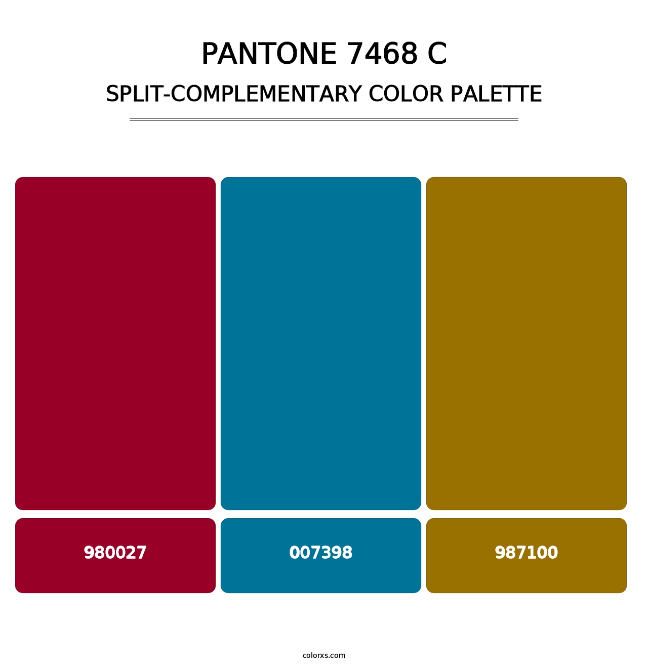 PANTONE 7468 C - Split-Complementary Color Palette