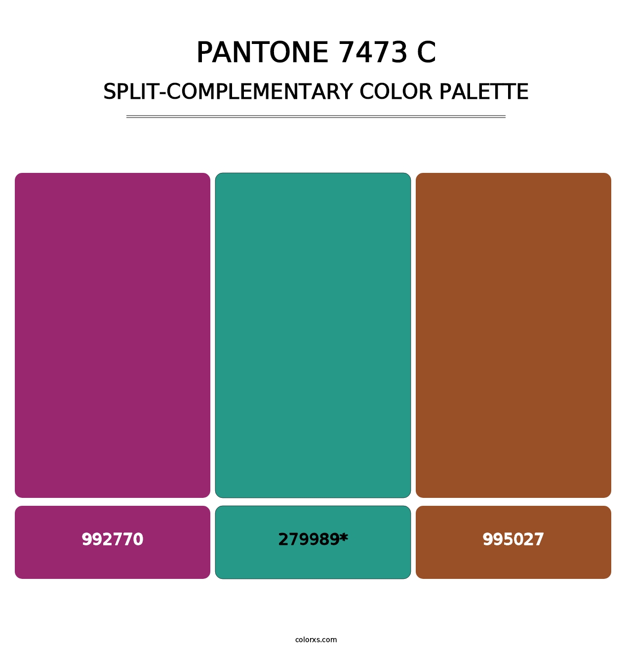 PANTONE 7473 C - Split-Complementary Color Palette