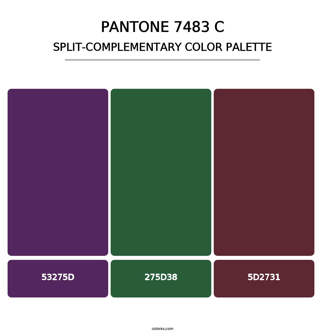 PANTONE 7483 C - Split-Complementary Color Palette