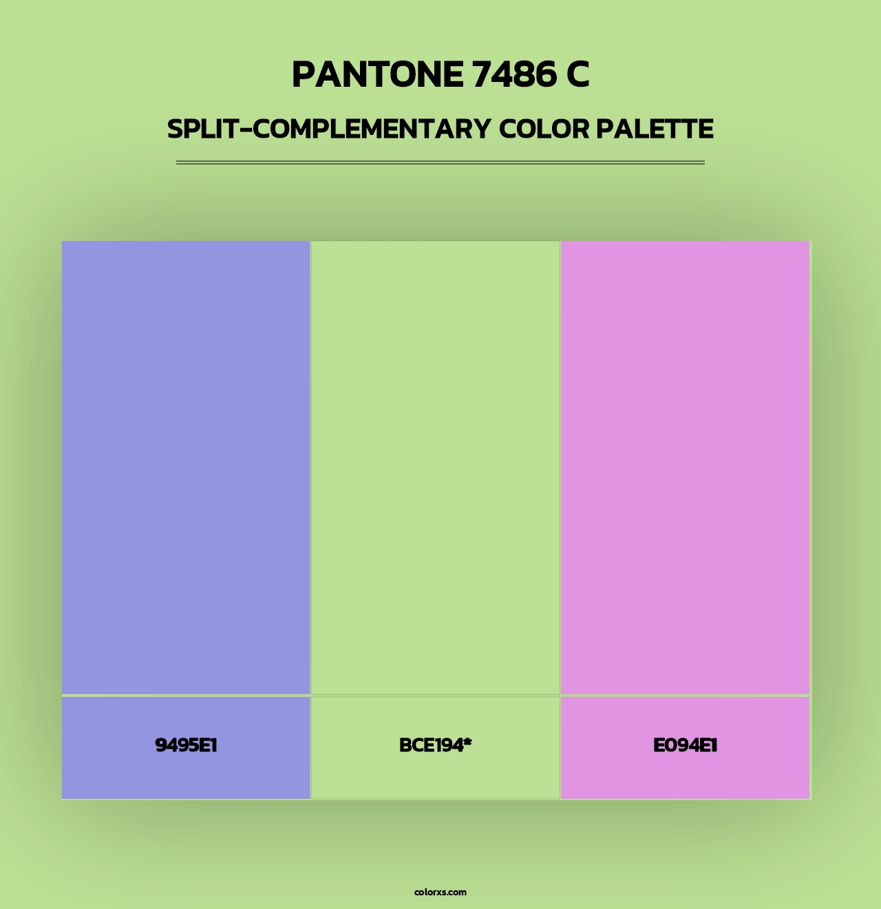 PANTONE 7486 C - Split-Complementary Color Palette