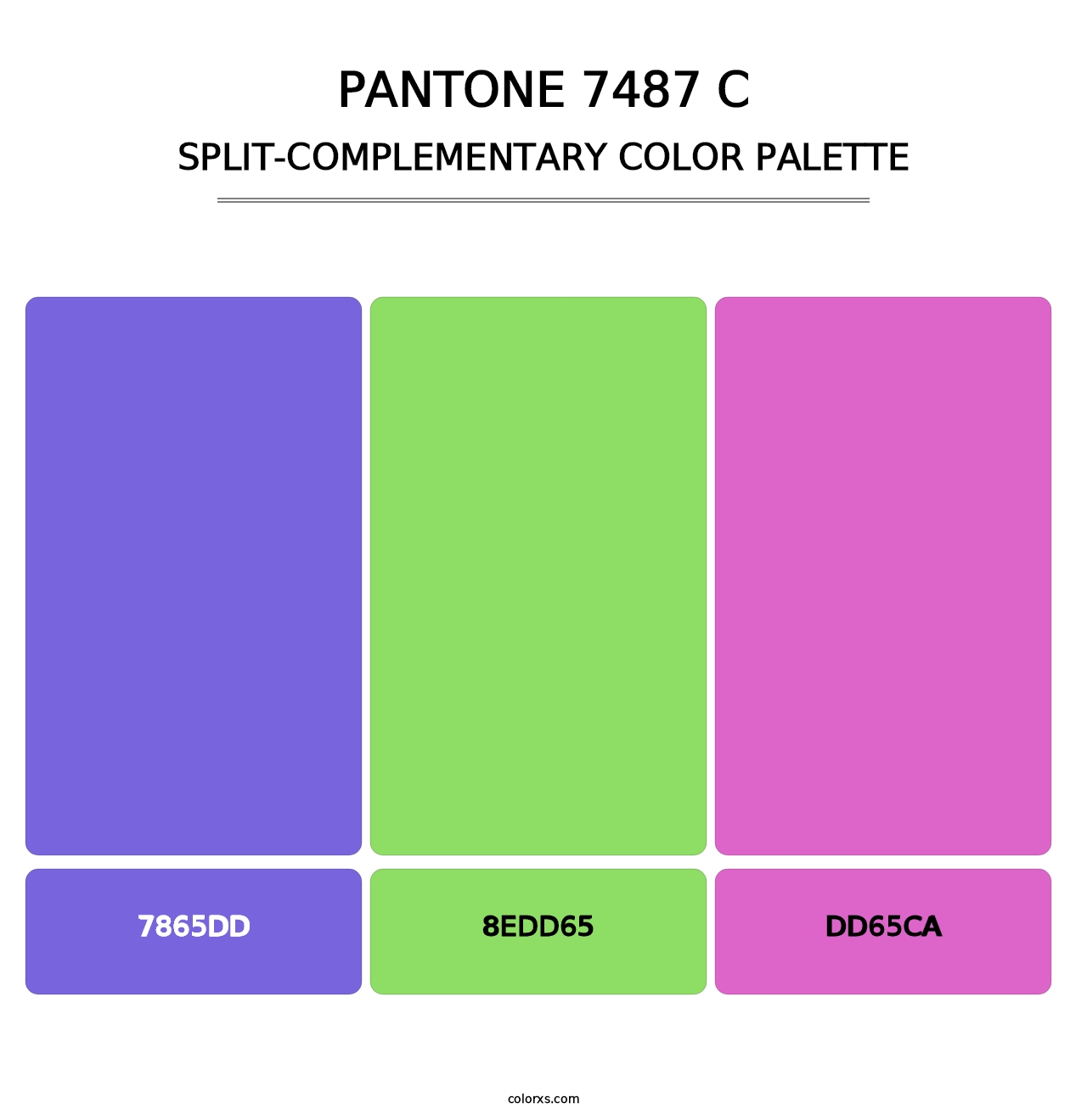 PANTONE 7487 C - Split-Complementary Color Palette