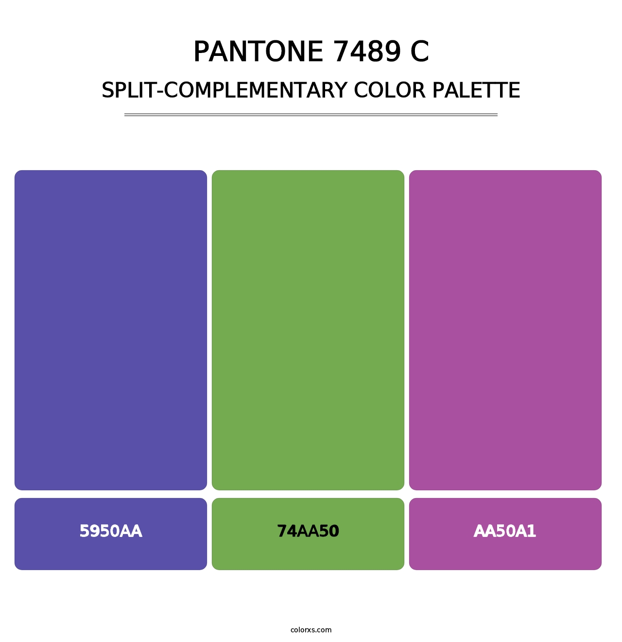 PANTONE 7489 C - Split-Complementary Color Palette