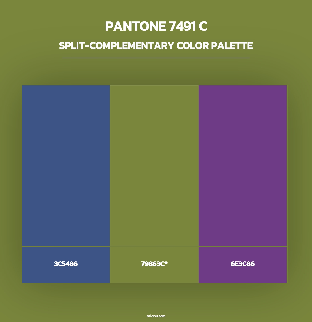PANTONE 7491 C - Split-Complementary Color Palette