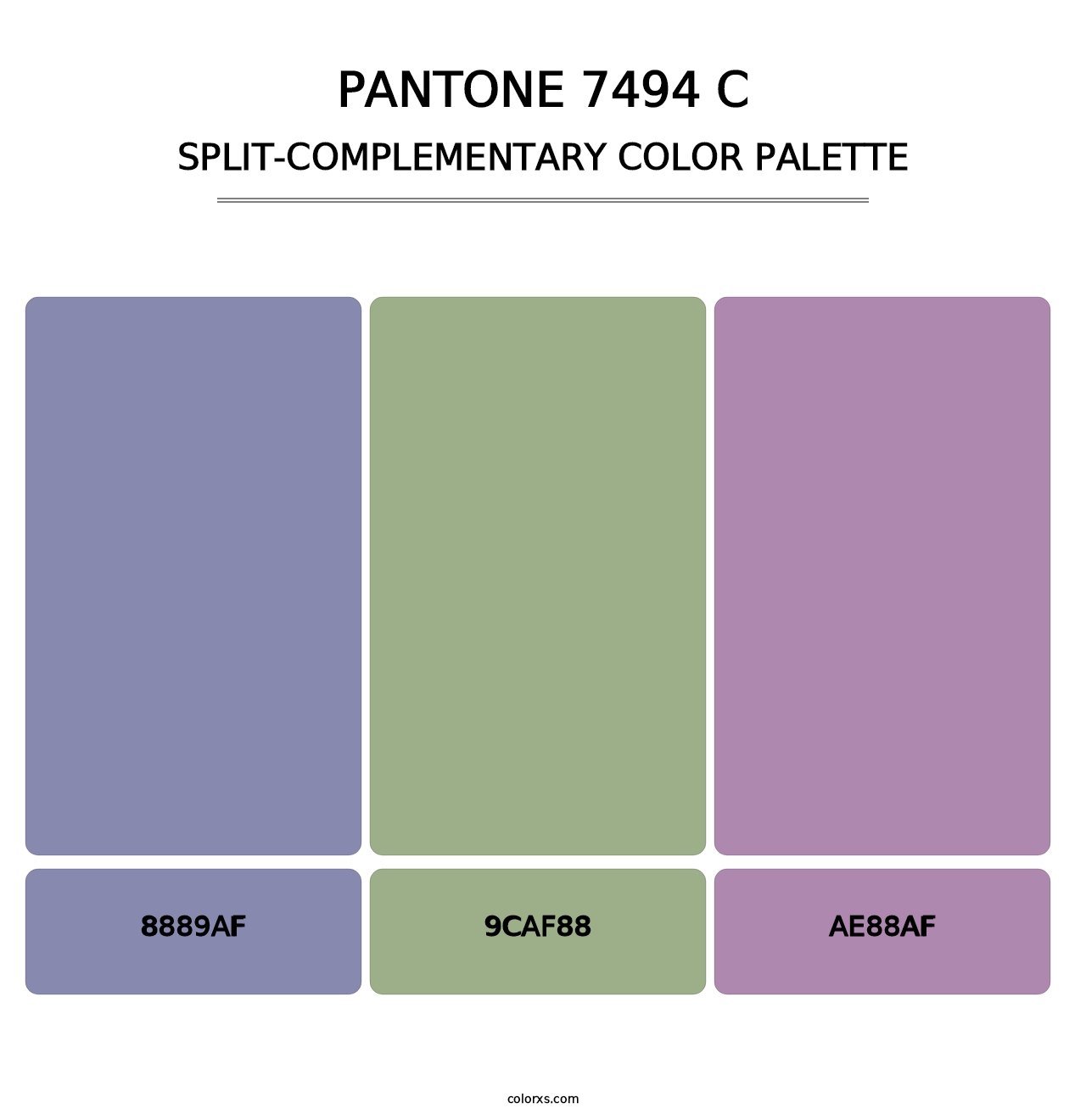 PANTONE 7494 C - Split-Complementary Color Palette